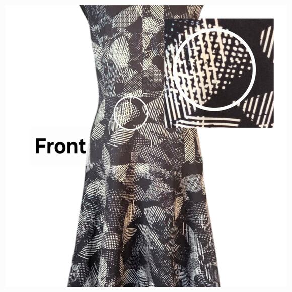 Rebecca Taylor Sonic Garden Fit and Flare Dress Geometrical Print Size 6 - Picture 5 of 6